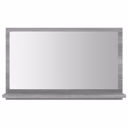 ) vidaXL Bathroom Mirror Toilet Mirror Washroom Wall Mirror Engineered Wood - Grey sonoma, 60 x 10.5 x 37 cm (W x D x H