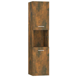 vidaXL Bathroom Cabinet Washroom Storage Shelf Laundry Cabinet Engineered Wood - Smoked oak
