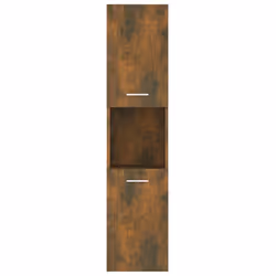 vidaXL Bathroom Cabinet Washroom Storage Shelf Laundry Cabinet Engineered Wood - Smoked oak - Additional view 6