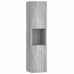 vidaXL Bathroom Cabinet Washroom Storage Shelf Laundry Cabinet Engineered Wood - Grey sonoma