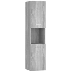 vidaXL Bathroom Cabinet Washroom Storage Shelf Laundry Cabinet Engineered Wood - Grey sonoma