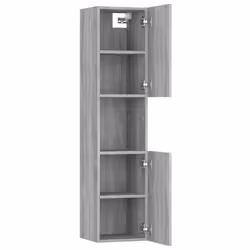 vidaXL Bathroom Cabinet Washroom Storage Shelf Laundry Cabinet Engineered Wood - Grey sonoma - Additional view 5