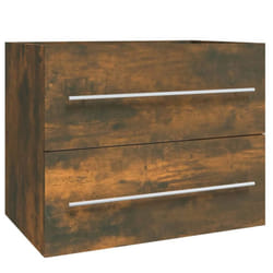 vidaXL Bathroom Furniture Set 2 Piece Storage Cabinet Cupboard Engineered Wood - Smoked oak