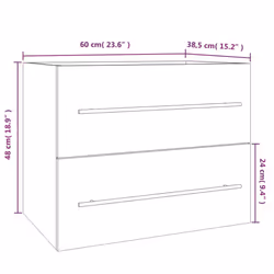 vidaXL Bathroom Furniture Set 2 Piece Storage Cabinet Cupboard Engineered Wood - Smoked oak