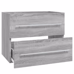 vidaXL Bathroom Furniture Set 2 Piece Storage Cabinet Cupboard Engineered Wood - Grey sonoma - Additional view 4
