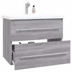 vidaXL Bathroom Furniture Set 2 Piece Storage Cabinet Cupboard Engineered Wood - Grey sonoma - Additional view 6