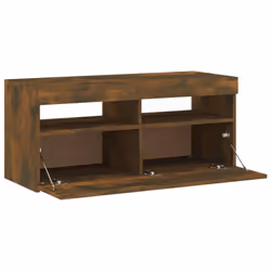 vidaXL TV Cabinet with LED Lights Sideboard TV Stand TV Unit Hifi Cabinet - Smoked oak - Additional view 10