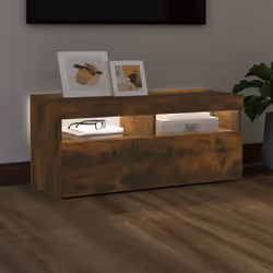 vidaXL TV Cabinet with LED Lights Sideboard TV Stand TV Unit Hifi Cabinet - Smoked oak