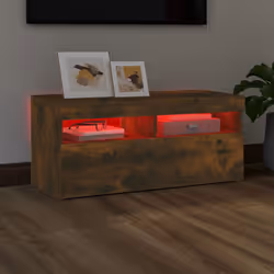 vidaXL TV Cabinet with LED Lights Sideboard TV Stand TV Unit Hifi Cabinet - Smoked oak - Additional view 5