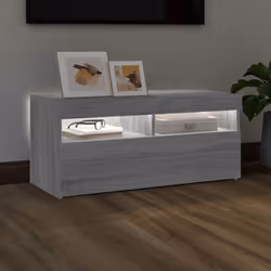 vidaXL TV Cabinet with LED Lights Sideboard TV Stand TV Unit Hifi Cabinet - Grey sonoma