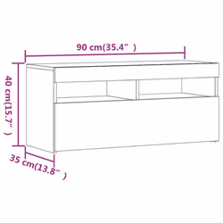 vidaXL TV Cabinet with LED Lights Sideboard TV Stand TV Unit Hifi Cabinet - Grey sonoma - Additional view 4