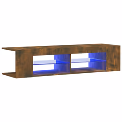 vidaXL TV Cabinet with LED Lights Entertainment Centre TV Stand Media TV Unit - Smoked oak