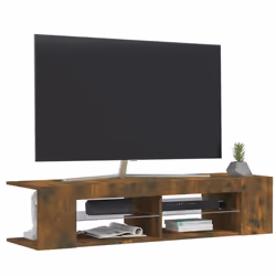 vidaXL TV Cabinet with LED Lights Entertainment Centre TV Stand Media TV Unit - Smoked oak - Additional view 5