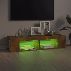 vidaXL TV Cabinet with LED Lights Entertainment Centre TV Stand Media TV Unit - Smoked oak - Additional view 7
