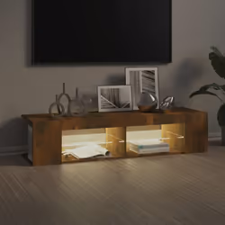 vidaXL TV Cabinet with LED Lights Entertainment Centre TV Stand Media TV Unit - Smoked oak - Additional view 8
