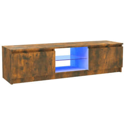 vidaXL TV Cabinet with LED Lights TV Stand TV Unit Hall Entertainment Cenrtre - Smoked oak