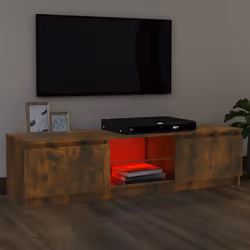 vidaXL TV Cabinet with LED Lights TV Stand TV Unit Hall Entertainment Cenrtre - Smoked oak