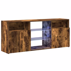 vidaXL TV Cabinet with LED Lights TV Stand TV Unit Hall Entertainment Cenrtre - smoked oak - Additional view 2