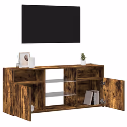 vidaXL TV Cabinet with LED Lights TV Stand TV Unit Hall Entertainment Cenrtre - smoked oak - Additional view 4