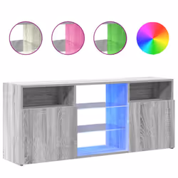 vidaXL TV Cabinet with LED Lights TV Stand TV Unit Hall Entertainment Cenrtre - grey sonoma