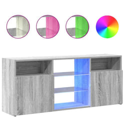 vidaXL TV Cabinet with LED Lights TV Stand TV Unit Hall Entertainment Cenrtre - grey sonoma