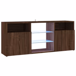 vidaXL TV Cabinet with LED Lights TV Stand TV Unit Hall Entertainment Cenrtre - brown oak