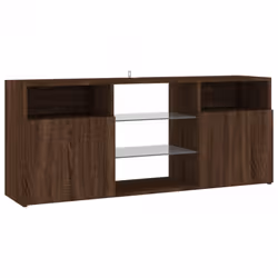 vidaXL TV Cabinet with LED Lights TV Stand TV Unit Hall Entertainment Cenrtre - brown oak - Additional view 6