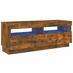 ) vidaXL TV Cabinet with LED Lights Entertainment Centre TV Stand Media TV Unit - Smoked oak, 100 x 35 x 40 cm (L x W x H - Additional view 10