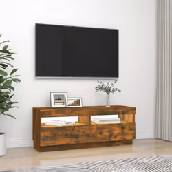 ) vidaXL TV Cabinet with LED Lights Entertainment Centre TV Stand Media TV Unit - Smoked oak, 100 x 35 x 40 cm (L x W x H - Additional view 4
