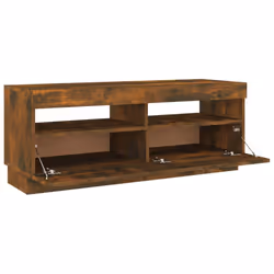 ) vidaXL TV Cabinet with LED Lights Entertainment Centre TV Stand Media TV Unit - Smoked oak, 100 x 35 x 40 cm (L x W x H - Additional view 8
