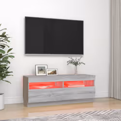 ) vidaXL TV Cabinet with LED Lights Entertainment Centre TV Stand Media TV Unit - Grey sonoma, 100 x 35 x 40 cm (L x W x H - Additional view 10