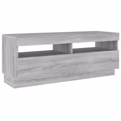 ) vidaXL TV Cabinet with LED Lights Entertainment Centre TV Stand Media TV Unit - Grey sonoma, 100 x 35 x 40 cm (L x W x H - Additional view 6