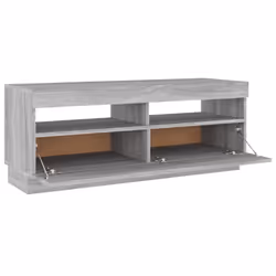 ) vidaXL TV Cabinet with LED Lights Entertainment Centre TV Stand Media TV Unit - Grey sonoma, 100 x 35 x 40 cm (L x W x H - Additional view 7