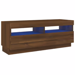 ) vidaXL TV Cabinet with LED Lights Entertainment Centre TV Stand Media TV Unit - Brown oak, 100 x 35 x 40 cm (L x W x H - Additional view 10