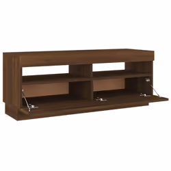 ) vidaXL TV Cabinet with LED Lights Entertainment Centre TV Stand Media TV Unit - Brown oak, 100 x 35 x 40 cm (L x W x H - Additional view 8