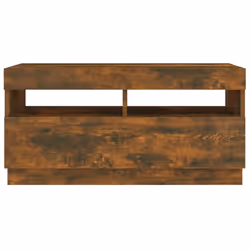 ) vidaXL TV Cabinet with LED Lights Entertainment Centre TV Stand Media TV Unit - Smoked oak, 80 x 35 x 40 cm (L x W x H - Additional view 9