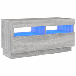 ) vidaXL TV Cabinet with LED Lights Entertainment Centre TV Stand Media TV Unit - Grey sonoma, 80 x 35 x 40 cm (L x W x H