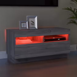 ) vidaXL TV Cabinet with LED Lights Entertainment Centre TV Stand Media TV Unit - Grey sonoma, 80 x 35 x 40 cm (L x W x H - Additional view 10