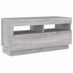 ) vidaXL TV Cabinet with LED Lights Entertainment Centre TV Stand Media TV Unit - Grey sonoma, 80 x 35 x 40 cm (L x W x H - Additional view 5