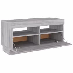 ) vidaXL TV Cabinet with LED Lights Entertainment Centre TV Stand Media TV Unit - Grey sonoma, 80 x 35 x 40 cm (L x W x H - Additional view 6