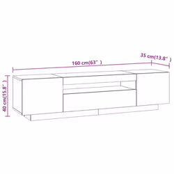 vidaXL TV Cabinet with LED Lights TV Stand TV Unit Hall Entertainment Cenrtre - Smoked oak