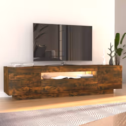 vidaXL TV Cabinet with LED Lights TV Stand TV Unit Hall Entertainment Cenrtre - Smoked oak - Additional view 4
