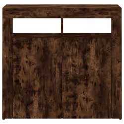 ) vidaXL Sideboard with LED Lights Storage Cupboard Cabinet Buffet Highboard - Smoked oak, 80 x 35 x 75 cm (L x W x H - Additional view 9