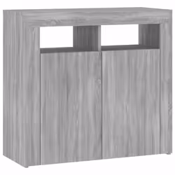 ) vidaXL Sideboard with LED Lights Storage Cupboard Cabinet Buffet Highboard - Grey sonoma, 80 x 35 x 75 cm (L x W x H - Additional view 7