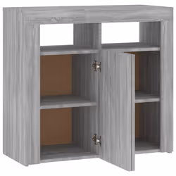 ) vidaXL Sideboard with LED Lights Storage Cupboard Cabinet Buffet Highboard - Grey sonoma, 80 x 35 x 75 cm (L x W x H - Additional view 8