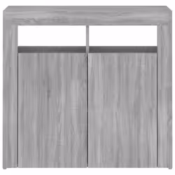 ) vidaXL Sideboard with LED Lights Storage Cupboard Cabinet Buffet Highboard - Grey sonoma, 80 x 35 x 75 cm (L x W x H - Additional view 9