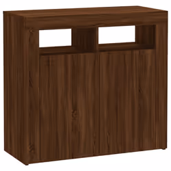 ) vidaXL Sideboard with LED Lights Storage Cupboard Cabinet Buffet Highboard - Brown oak, 80 x 35 x 75 cm (L x W x H - Additional view 7