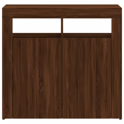 ) vidaXL Sideboard with LED Lights Storage Cupboard Cabinet Buffet Highboard - Brown oak, 80 x 35 x 75 cm (L x W x H - Additional view 9