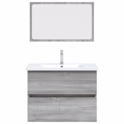 vidaXL Bathroom Furniture Set 2 Piece Storage Cabinet Cupboard Engineered Wood - Grey sonoma - Additional view 5