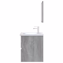 vidaXL Bathroom Furniture Set 2 Piece Storage Cabinet Cupboard Engineered Wood - Grey sonoma - Additional view 6